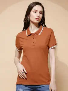 Global Republic Polo Collar Solid Top