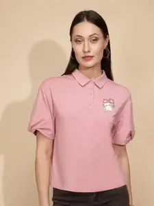 Global Republic Graphic Printed Shirt Collar Top