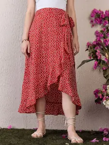 Berrylush Women Printed Wrap Skirts