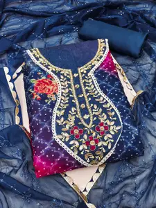 KIMISHA Embellished Zardozi Work Unstitched Dress Material