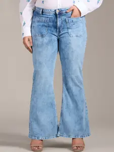 20Dresses Women Bootcut High-Rise Low Distress Heavy Fade Jeans