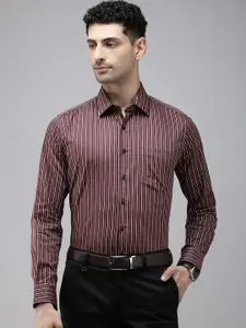 Van Heusen Pure Cotton Slim Fit Opaque Striped Formal Shirt