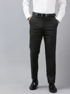 Van Heusen Men Textured Slim Fit Formal Trousers