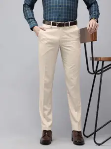 Van Heusen Men Textured Slim Fit Formal Trousers