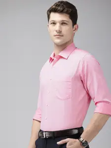 Van Heusen Self Design Slim Fit Opaque Pure Cotton Formal Shirt