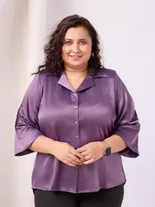 BAESD Women Regular Fit Cutaway Collar Standard Opaque Casual Shirt