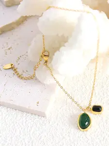 Yellow Chimes Gold-Plated Artificial Stones Anklet