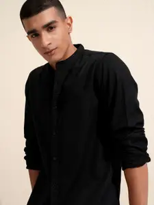 HIGHLANDER Popcorn Textured Printed Checked Casual Shirt