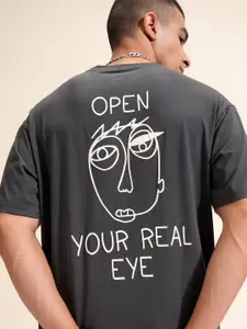 HIGHLANDER Men Graphic Printed Drop Shoulder Sleeves Relaxed Fit T-shirt