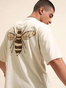 HIGHLANDER Men Graphic Printed Round Neck Oversized T-shirt