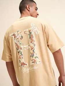 HIGHLANDER Men Typography Printed Round Neck T-shirt