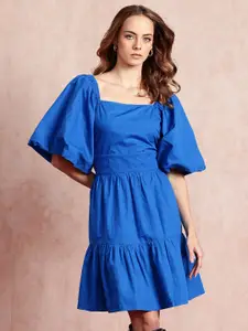 all about you Puff Sleeve Fit & Flare Dress