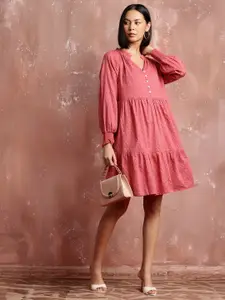 all about you Puff Sleeve Fit & Flare Dress