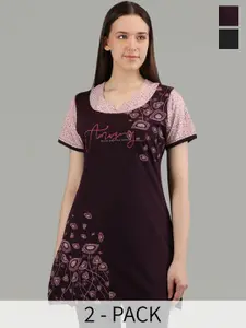 Duchess Women Pack Of 2 Printed Lounge Tshirts