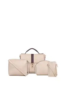 LEGAL BRIBE Combo of 4 Textured PU Structured Satchel
