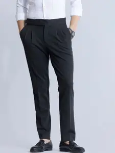 Snitch Men Smart Slim Fit Pleated Trousers