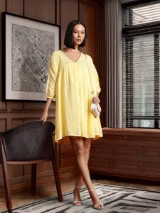 all about you Puff Sleeve Empire Dress