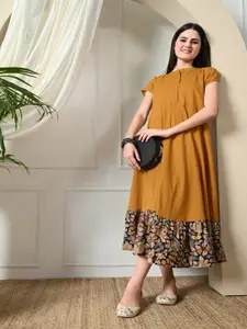 DECKEDUP Women  Kalamkari A-Line Midi Dress