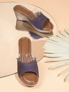 Try Me Textured Wedges Heel Sandal with Tassels