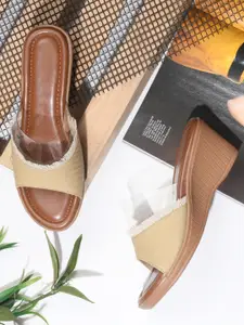 Try Me Textured Wedges Heel Sandal with Tassels