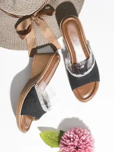 Try Me Textured Wedges Heel Sandal with Tassels