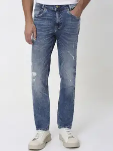 Mufti Men Skinny Fit Low Distress Heavy Fade Stretchable Jeans