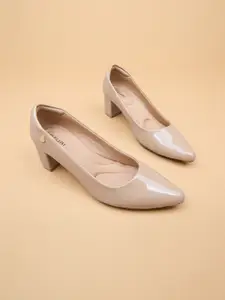 Ozuri Solid Leather Block Pumps