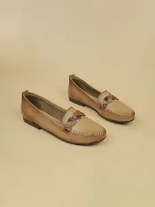 Ozuri Leather Braided Block Pumps