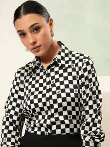 Tokyo Talkies Women Printed Satin Casual Shirt