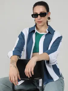 Campus Sutra Women Comfort Opaque Striped Casual Shirt