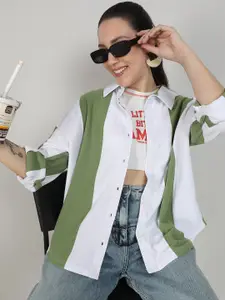 Campus Sutra Women Comfort Opaque Striped Casual Shirt