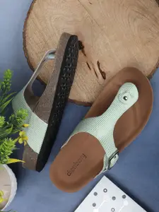 DressBerry Women T-Strap Flats with Laser Cuts