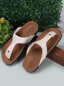 DressBerry Women T-Strap Flats with Laser Cuts