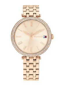 Tommy Hilfiger Women Embellished Dial & Stainless Steel Bracelet Style Straps Analogue Watch TH1782721