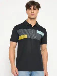 Duke Men Typography Printed Polo Collar Cotton T-shirt