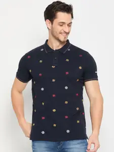 Duke Men Conversational Embroidered Polo Collar Cotton T-shirt