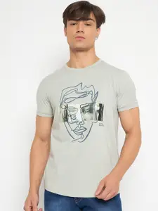 Duke Men Graphic Printed Round Neck Cotton T-shirt