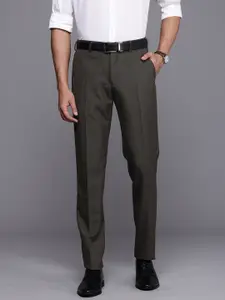 Raymond Men Self Design Textured Slim Fit Formal Trousers
