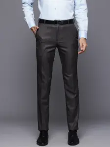 Raymond Men Striped Slim Fit Formal Trousers