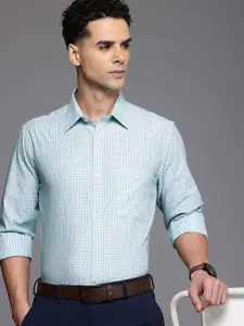 Raymond Slim Fit Grid Tattersall Checks Pure Cotton Formal Shirt