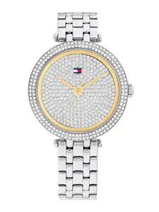 Tommy Hilfiger Women Embellished Dial & Stainless Steel Straps Analogue Watch TH1782722