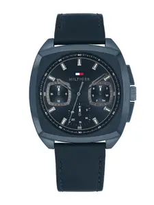 Tommy Hilfiger Men Embellished Dial & Leather Straps Analogue Watch TH1710558