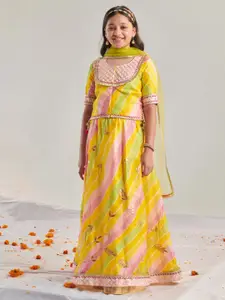 pspeaches Girls Printed Ready to Wear Lehenga Choli