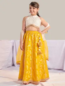 pspeaches Girls  Ready to Wear Printed  Lehenga & Blouse With Dupatta