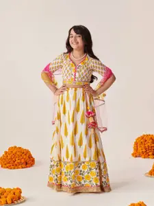 pspeaches Girls Printed Ready to Wear Lehenga & Blouse With Dupatta