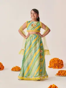 pspeaches Girls Printed Ready to Wear Lehenga & Blouse With Dupatta