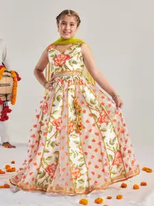 pspeaches Girls Printed Ready to Wear Lehenga Choli With Dupatta