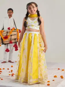 pspeaches Girls Printed Ready to Wear Lehenga & Blouse With Dupatta