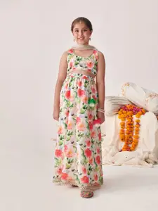 pspeaches Girls Printed Ready to Wear Lehenga Choli With Dupatta