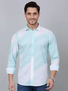 Cantabil Men Horizontal Stripes Opaque Striped Casual Shirt